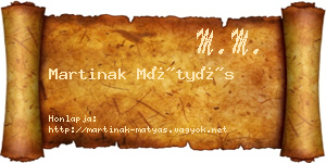 Martinak Mátyás névjegykártya